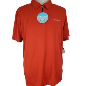 Columbia freezer coil men's orange and blue polo shirt size XL